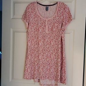 Women's pink floral sleep shirt